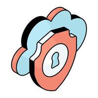 Creative design icon of cloud security vector