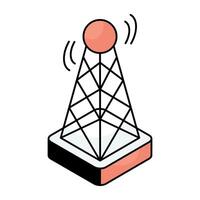 A colored design icon of signal Tower vector