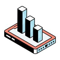 A trendy design icon of mobile chart vector