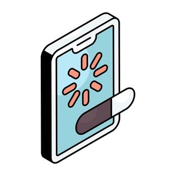 A colored design icon of mobile buffering vector