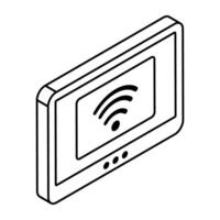 A flat design icon of mobile wifi vector