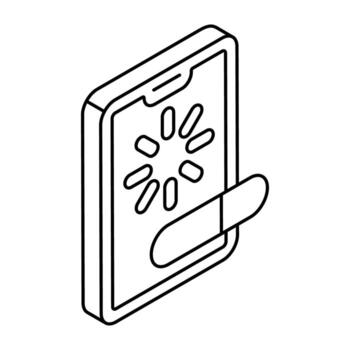 A colored design icon of mobile buffering vector
