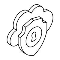 Creative design icon of cloud security vector