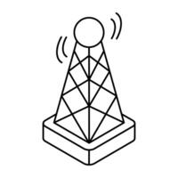 A colored design icon of signal Tower vector
