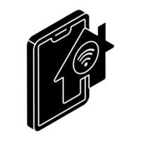 A colored design icon of mobile smarthome vector