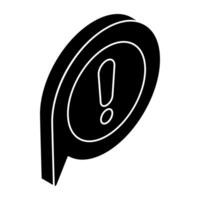 A beautiful design icon of chat warning vector