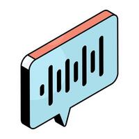 A colored design icon of audio message vector