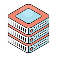 A colored design icon of database vector