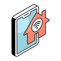 A colored design icon of mobile smarthome vector