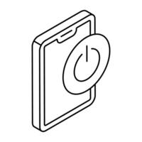 A flat design icon of mobile shutdown vector