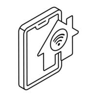 A colored design icon of mobile smarthome vector