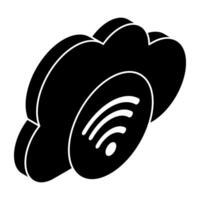 A beautiful design icon of cloud wifi vector