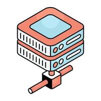 A colored design icon of server vector