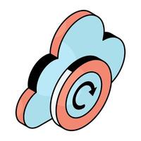 A beautiful design icon of cloud reload vector