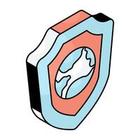 An icon design of global security vector