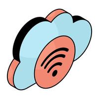A beautiful design icon of cloud wifi vector