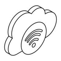 A beautiful design icon of cloud wifi vector