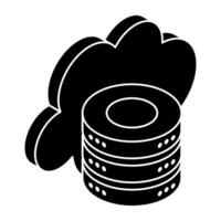 Premium design icon of cloud server vector