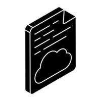 A flat design icon of cloud file vector