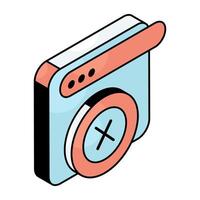Creative design icon of wrong website vector