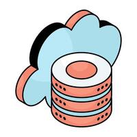 Premium design icon of cloud server vector
