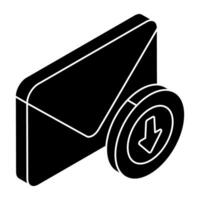 Premium design icon of mail download vector