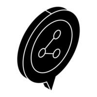 A flat design icon of share chat vector