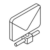A flat design icon of envelope vector