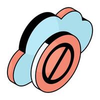 A trendy design icon of ban cloud vector