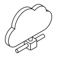 A beautiful design icon of network cloud vector