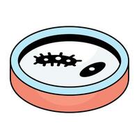 Icon of petri dish, editable vectors