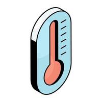 An editable design icon of thermometer vector