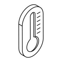 An editable design icon of thermometer vector