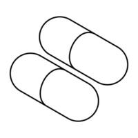 An editable design icon of capsules vector