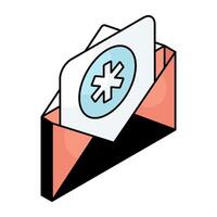 Unique design icon of medical mail vector