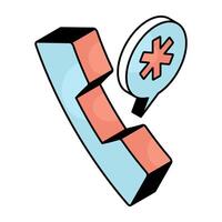 Conceptual flat design icon of medical call vector