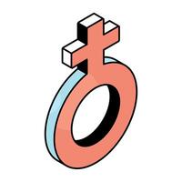 icono de diseño editable del símbolo femenino vector