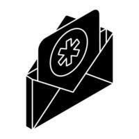 Unique design icon of medical mail vector