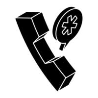 Conceptual flat design icon of medical call vector