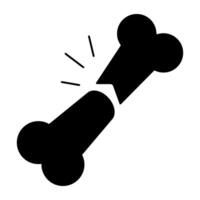 A flat design icon of broken bone vector