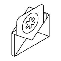 Unique design icon of medical mail vector