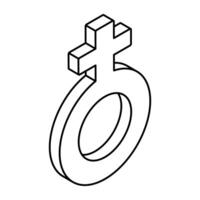 icono de diseño editable del símbolo femenino vector