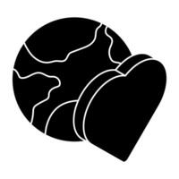 Conceptual flat design icon of global heart vector