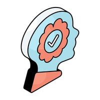 Verified mind icon, editable vectors