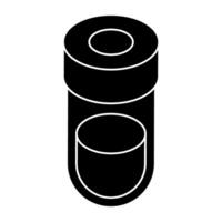 An editable design icon of sample tube, lab apparatus vector