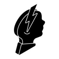 Editable design icon of brain power vector