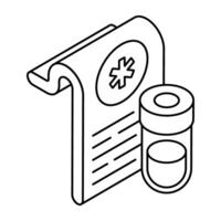 Trendy design icon of medical report vector
