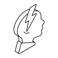 Editable design icon of brain power vector