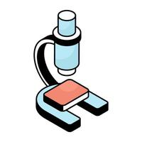 A flat design icon of microscope vector