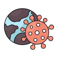 A flat design icon of COVID-19 vector